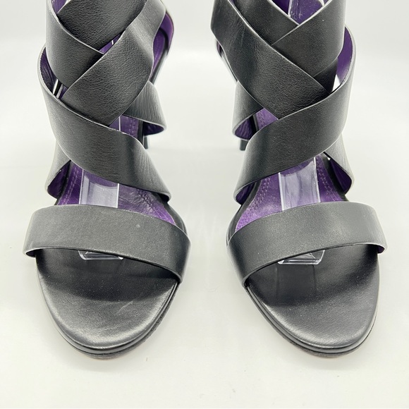 RALPH LAUREN PURPLE LABEL HEELS SANDALS WIDE STRAPPY GLADIATOR LEATHER US SZ 11 - Picture 3 of 10